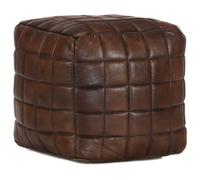 Pouf 40x40x40 cm Brun Roux Cuir Véritable de Chèvre Tabouret Salon vidaXL