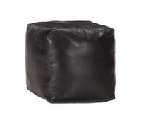 Pouf 40x40x40 cm cuir de chèvre véritable noir248128