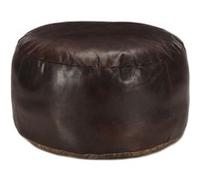 Pouf 60 x 30 cm Marron foncé Cuir véritable de chèvre Brun G