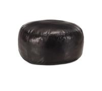 Pouf 60 x 30 cm Noir Cuir véritable de chèvre