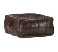 Pouf 60x60x30 cm cuir de chèvre véritable donkermarron248133