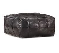 Pouf 60 X 60 X 30 Cm Noir Cuir Véritable De Chèvre - Vidaxl Noir