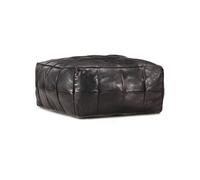 Pouf 60x60x30 cm cuir de chèvre véritable noir248134