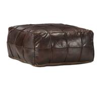 Pouf 60x60x30 cm Marron Foncé Cuir Véritable de Chèvre Tabouret Salon vidaXL