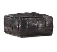 Pouf 60x60x30 cm Marron Foncé Cuir Véritable de Chèvre Tabouret Salon vidaXL