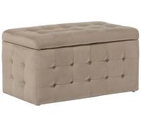 Pouf Chesterfield en velours marron clair - Beliani - Michigan - Style classique - Intemporel - 1 place