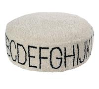 Lorena Canals Pouf Lavable ABC Naturel, Noir -Couvrir: 97% Coton 3% Autres Fibres Remplissage 100% Boules de polystyrène- 70x70 cm