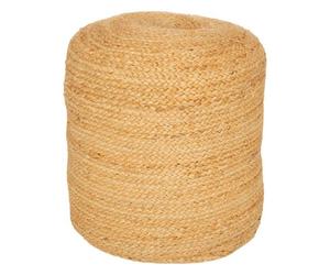 Pouf - Atmosphera - Jilian - Jute et Coton recy eige - 40x40x40 cm