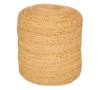 Pouf - Atmosphera - Jilian - Jute et Coton recy eige - 40x40x40 cm
