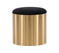 Venture Home - Pouf avec coussin en velours noir et cuivré Puff 45 cm Noir G