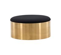 - Pouf avec coussin en velours noir et cuivré Puff 75 cm