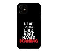 Pouf avec nom de Chat - All You Need is Love ! Coque pour iPhone 11