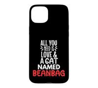 Pouf avec nom de Chat - All You Need is Love ! Coque pour iPhone 15 Plus