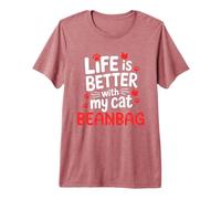 Pouf avec nom de Chat Life is Better with My Cat T-Shirt Haut de Gamme