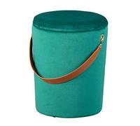 Pouf Avec Rangement 35x35x45 Cm En Velours Vert - Dilia Vert