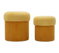 Lot de 2 poufs conteneurs moutarde cm ø 42x44-35x37