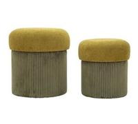 Pouf avec rangement intégré Aspen (Set de 2) vert