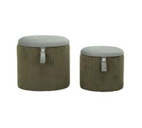 Lot de 2 Poufs Coffres "Bolzano" 38cm Vert