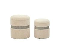 Pouf avec rangement intégré Saint-Moritz (Set de 2) crème