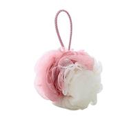 Pouf Bain Nylon Moussant Exfoliant, 30, rose clair + beige
