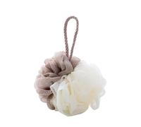 Pouf Bain Nylon Moussant Exfoliant, 50, abricot + beige