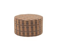 Pouf bas chenille marron/rose SARLI
