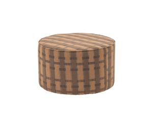 Pouf bas chenille marron/rose SARLI
