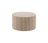 Pouf bas chenille naturel/beige Sarli