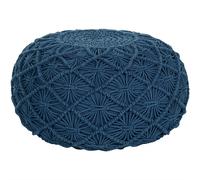 Pouf Berkane Bleu Marine Coton Bleu