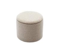 Pouf blanc en tissu avec rangement pour coussins ou plaids