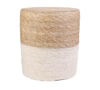 HOME DECO FACTORY - HD6570 Pouf Décoratif Tendance - Conçu pour Salon ou Chambre - Style Moderne avec Touche Naturelle - Dimensions 35 x 35 x 41 cm - Couleur Bleu Lagoon