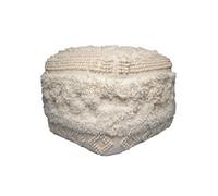 Pouf Bohème Fait à la Main "Bohist" 50cm Naturel Beige G