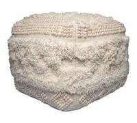 Pouf Bohème Fait à la Main "Bohist" 50cm Naturel Beige G