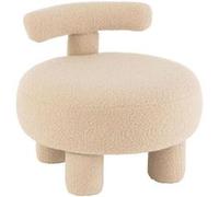Pouf Bouclette Avec Dossier ""Teddy"" 52cm Beige
