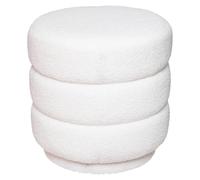 Pouf Bouclette Design "Sinan" 40cm Blanc