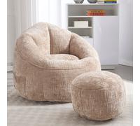 Pouf Canapé Chaise Mousse haute pression Matériau du pouf avec rembourrage en mousse comprimée Pouf avec repose-pieds, Kaki
