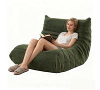 Pouf canapé de sol, canapé Togo avec design ergonomique, housse en fourrure synthétique et rangement super doux, sac de rangement pour chambre à coucher, salon (vert)