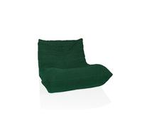 hjh LIVING Sitzolo Pouf de Sol, avec Dossier, Confortable, pour Chambre à Coucher, Salon, Tissu côtelé, Vert foncé