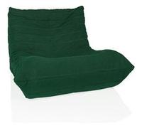 hjh LIVING Sitzolo Pouf de Sol, avec Dossier, Confortable, pour Chambre à Coucher, Salon, Tissu côtelé, Vert foncé