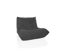 hjh LIVING Canapé-Sac avec Dossier SITZOLO Fauteuil de Sol Confortable Fauteuil de Salon, Tissu côtelé Gris foncé