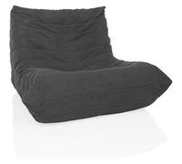 hjh Living Pouf de Sol avec Dossier Sitzolo - Chaise de Sol Confortable - pour Chambre à Coucher et Salon - Tissu côtelé - Gris foncé