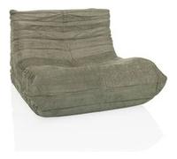 hjh Living Pouf de Sol avec Dossier Sitzolo - Chaise de Sol Confortable - pour Chambre à Coucher et Salon - Tissu Sauge