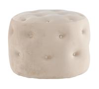 Pouf Capitonné en Velours "Benjamin" 55cm Beige