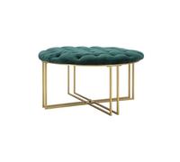 Pouf Capitonné en Velours "Puffy" 90cm Vert & Or