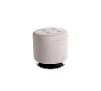 Pouf Capitonné Rond Beto Polyester 44x43cm Gris