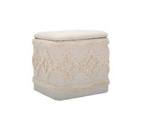 Pouf carré avec rangement en tissu rembourré 40x40cm Damasco