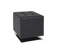 HAKU Möbel Tabouret chromé, Noir, Tissu synthétique Aspect Cuir, métal - Dim.: L 40 cm x H 42 cm x P 40 cm, Style: Modern