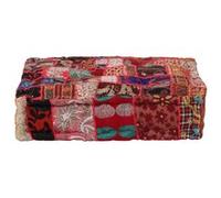 vidaXL Pouf carré fait à la main en coton 50 x 50 x 12 cm Rouge Multicolore G