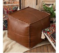 Pouf Carré En Cuir Pu-45×45Cm,Sans Rembourrage,À Remplir Soi-Même,Housse Intérieure Incluse,Repose-Pieds Décoratif Pour Salo[CA157]