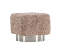 - Pouf carré en polyester et acier Newton marron